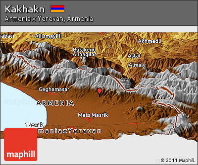 Physical Panoramic Map of Kakhakn