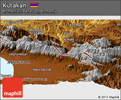 Physical Panoramic Map of Kutakan