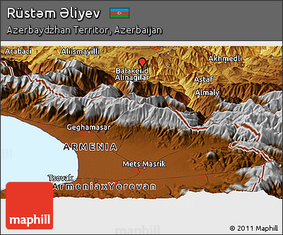 Physical Panoramic Map of Rüstǝm Əliyev