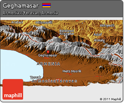 Physical Panoramic Map of Geghamasar