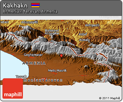 Physical Panoramic Map of Kakhakn
