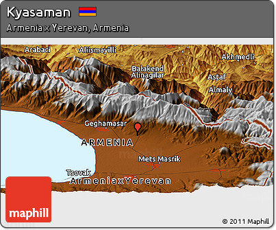 Physical Panoramic Map of Kyasaman