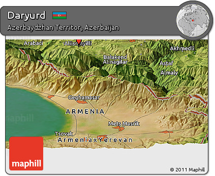 Satellite Panoramic Map of Daryurd