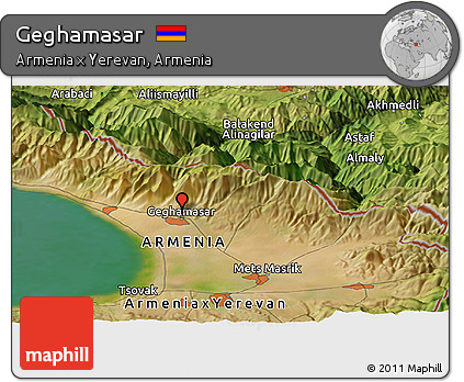 Satellite Panoramic Map of Geghamasar