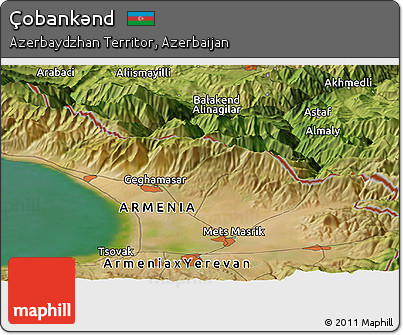 Satellite Panoramic Map of Çobankǝnd