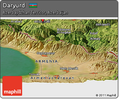 Satellite Panoramic Map of Daryurd