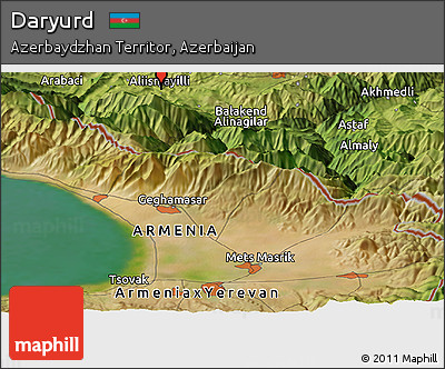 Satellite Panoramic Map of Daryurd