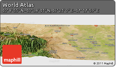 Satellite Panoramic Map of the Area around 40° 23' 48" N, 46° 49' 30" E