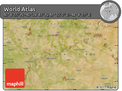 Satellite Map of the Area around 40° 23' 48" N, 47° 40' 29" E