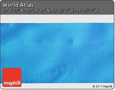 Shaded Relief 3D Map of the Area around 40° 23' 48" N, 49° 13' 30" W