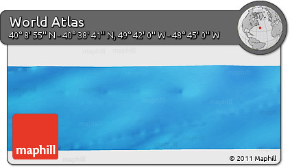 Shaded Relief Panoramic Map of the Area around 40° 23' 48" N, 49° 13' 30" W