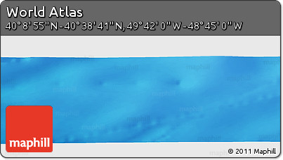 Shaded Relief Panoramic Map of the Area around 40° 23' 48" N, 49° 13' 30" W