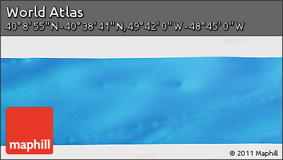 Shaded Relief Panoramic Map of the Area around 40° 23' 48" N, 49° 13' 30" W