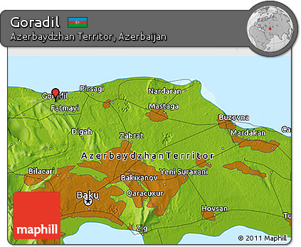 Physical 3D Map of Goradil