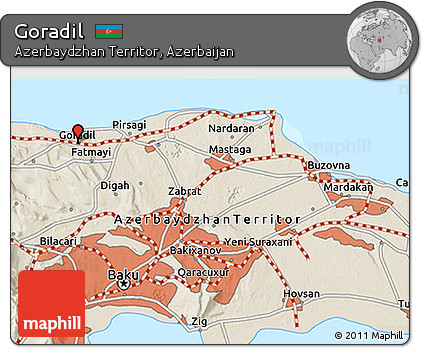 Shaded Relief 3D Map of Goradil