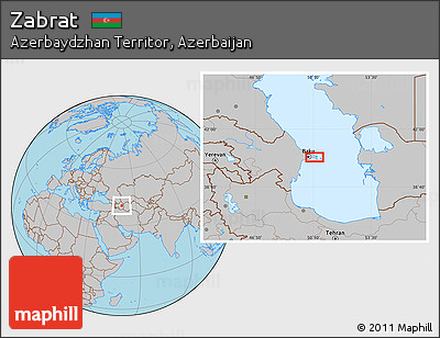 Gray Location Map of Zabrat