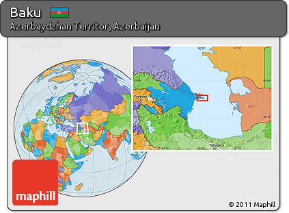 Political Location Map of Baku
