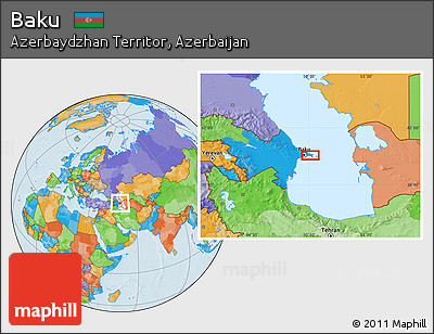 Political Location Map of Baku