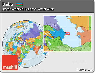 Political Location Map of Baku