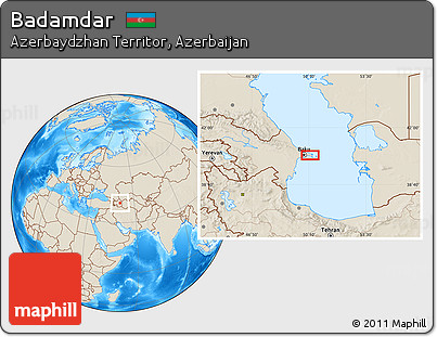 Shaded Relief Location Map of Badamdar