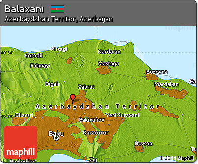 Physical Map of Balaxanı