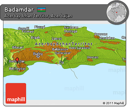 Physical Panoramic Map of Badamdar