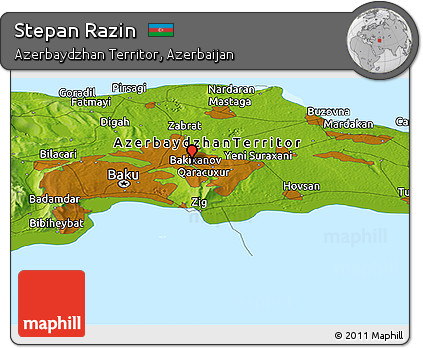 Physical Panoramic Map of Stepan Razin