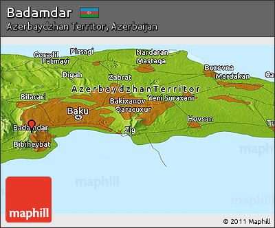 Physical Panoramic Map of Badamdar