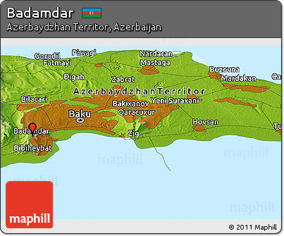 Physical Panoramic Map of Badamdar