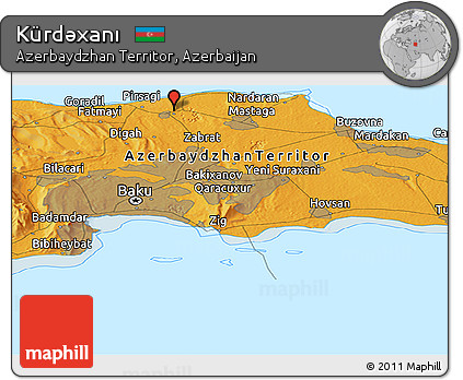 Political Panoramic Map of Kürdǝxanı