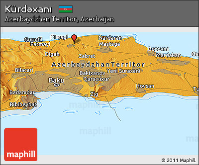 Political Panoramic Map of Kürdǝxanı
