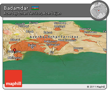 Satellite Panoramic Map of Badamdar