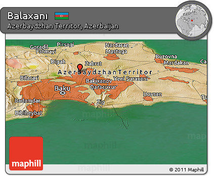 Satellite Panoramic Map of Balaxanı