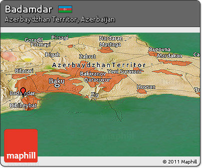 Satellite Panoramic Map of Badamdar