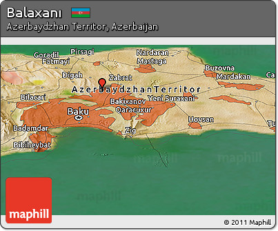 Satellite Panoramic Map of Balaxanı