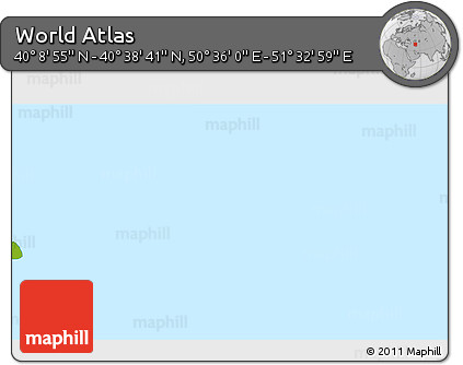 Physical 3D Map of the Area around 40° 23' 48" N, 51° 4' 30" E