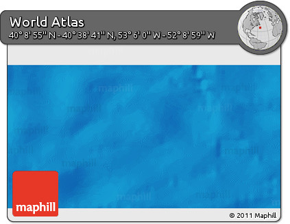 Physical 3D Map of the Area around 40° 23' 48" N, 52° 37' 30" W