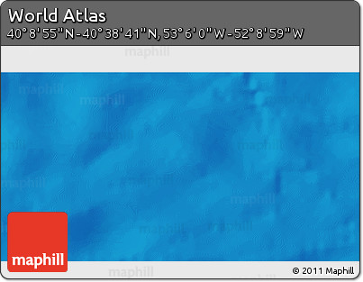 Physical 3D Map of the Area around 40° 23' 48" N, 52° 37' 30" W