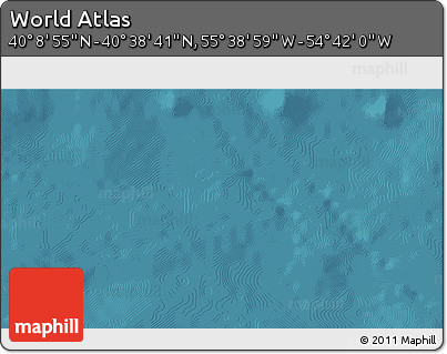 Satellite 3D Map of the Area around 40° 23' 48" N, 55° 10' 29" W