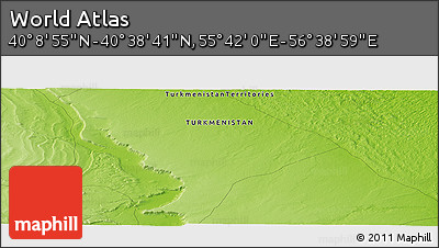 Physical Panoramic Map of the Area around 40° 23' 48" N, 56° 10' 29" E