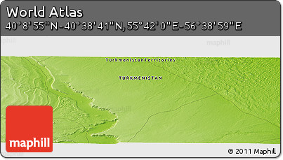 Physical Panoramic Map of the Area around 40° 23' 48" N, 56° 10' 29" E