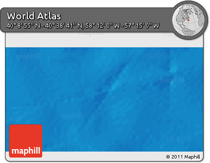 Physical 3D Map of the Area around 40° 23' 48" N, 57° 43' 30" W