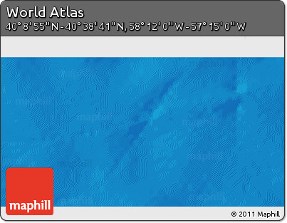 Physical 3D Map of the Area around 40° 23' 48" N, 57° 43' 30" W