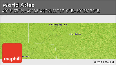 Physical Panoramic Map of the Area around 40° 23' 48" N, 60° 25' 29" E