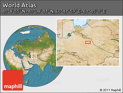 Satellite Location Map of the Area around 40° 23' 48" N, 61° 16' 29" E