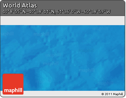 Physical 3D Map of the Area around 40° 23' 48" N, 61° 7' 30" W