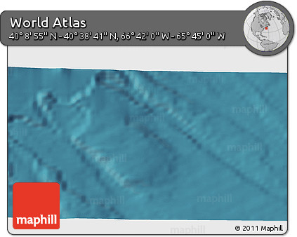 Satellite 3D Map of the Area around 40° 23' 48" N, 66° 13' 29" W