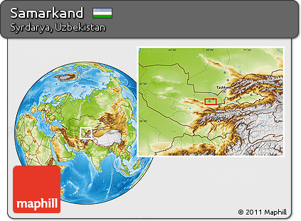 Physical Location Map of Samarkand