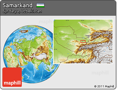 Physical Location Map of Samarkand