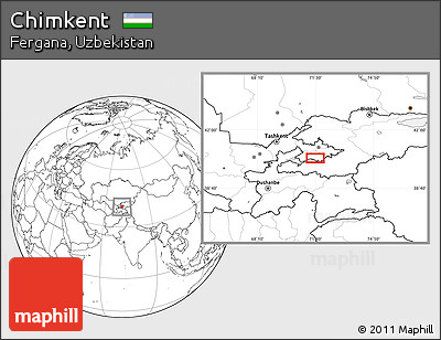 Blank Location Map of Chimkent